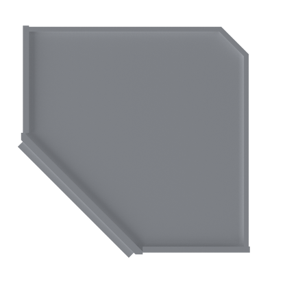 Diagonal Corner Kitchen Cabinet DC2442 Colonial Gray LessCare 24 in. width 42 in. height 12 in. depth - Kitchen Cabinets