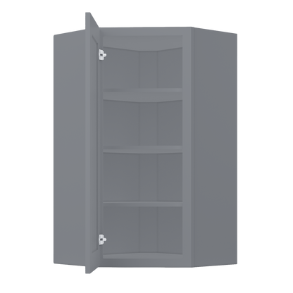 Diagonal Corner Kitchen Cabinet DC2442 Colonial Gray LessCare 24 in. width 42 in. height 12 in. depth - Kitchen Cabinets
