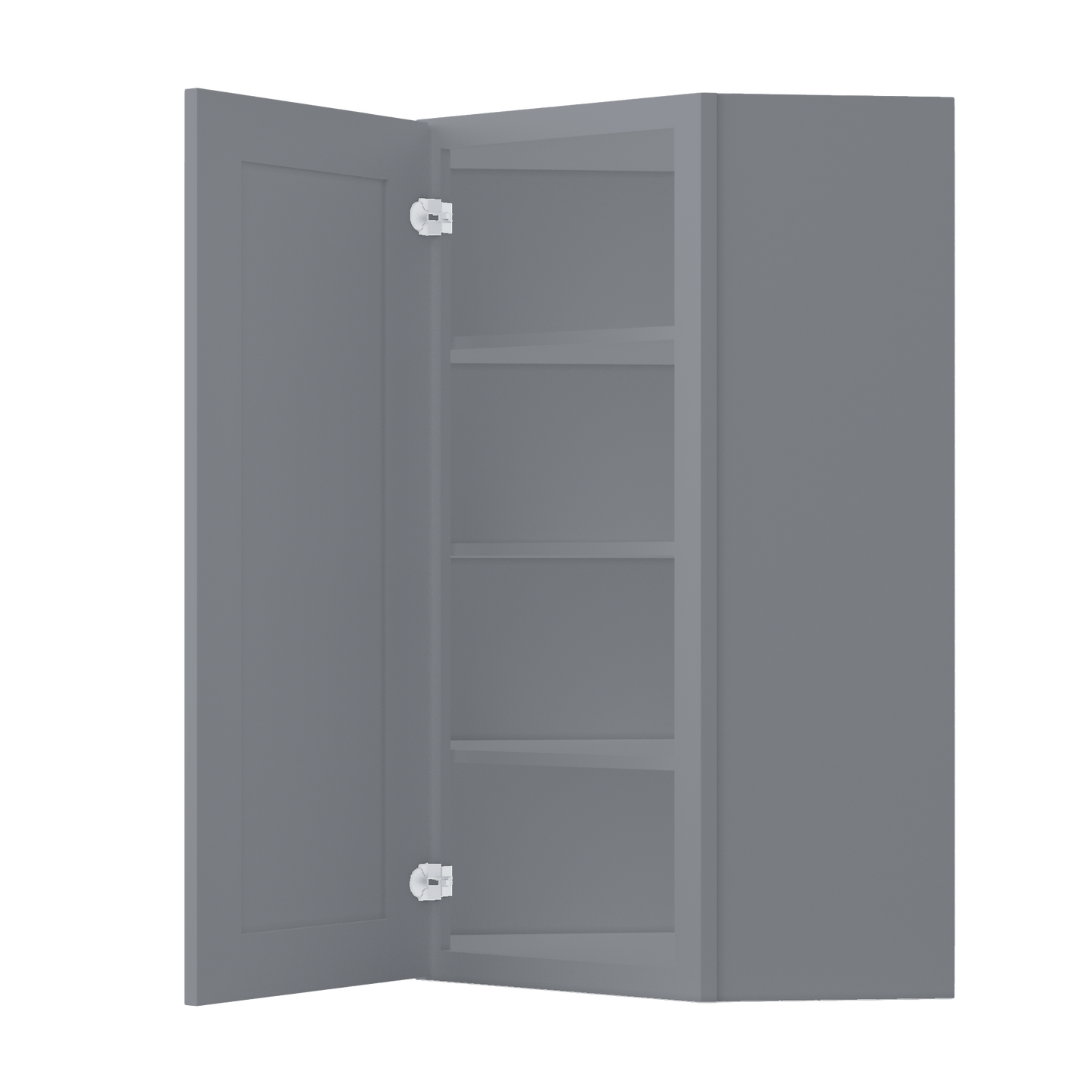 Diagonal Corner Kitchen Cabinet DC2442 Colonial Gray LessCare 24 in. width 42 in. height 12 in. depth - Kitchen Cabinets