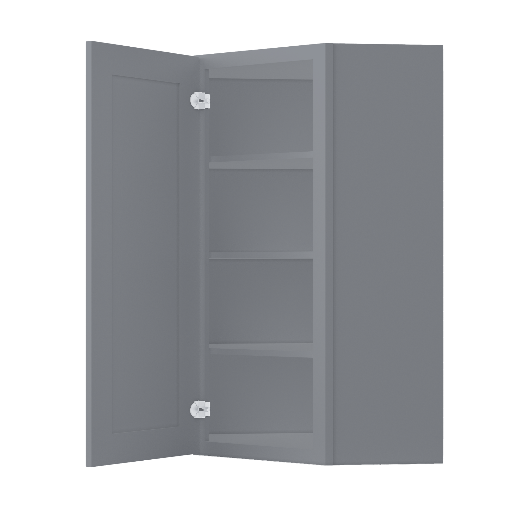 Diagonal Corner Kitchen Cabinet DC2442 Colonial Gray LessCare 24 in. width 42 in. height 12 in. depth - Kitchen Cabinets