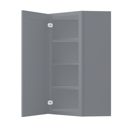 Diagonal Corner Kitchen Cabinet DC2442 Colonial Gray LessCare 24 in. width 42 in. height 12 in. depth - Kitchen Cabinets