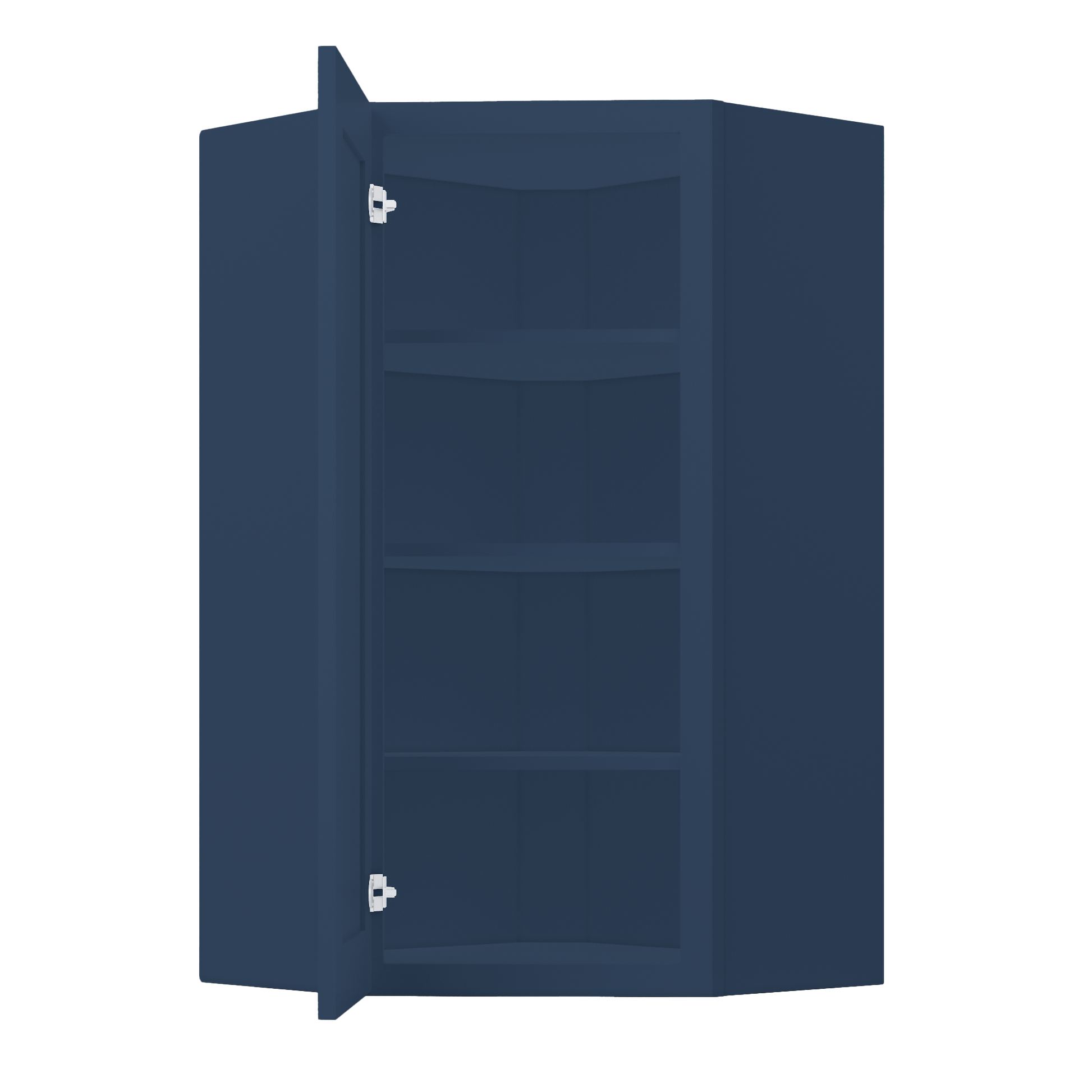 Diagonal Corner Kitchen Cabinet DC2442 Danbury Blue LessCare 24 in. width 42 in. height 12 in. depth - Kitchen Cabinets