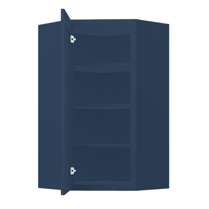 Diagonal Corner Kitchen Cabinet DC2442 Danbury Blue LessCare 24 in. width 42 in. height 12 in. depth - Kitchen Cabinets
