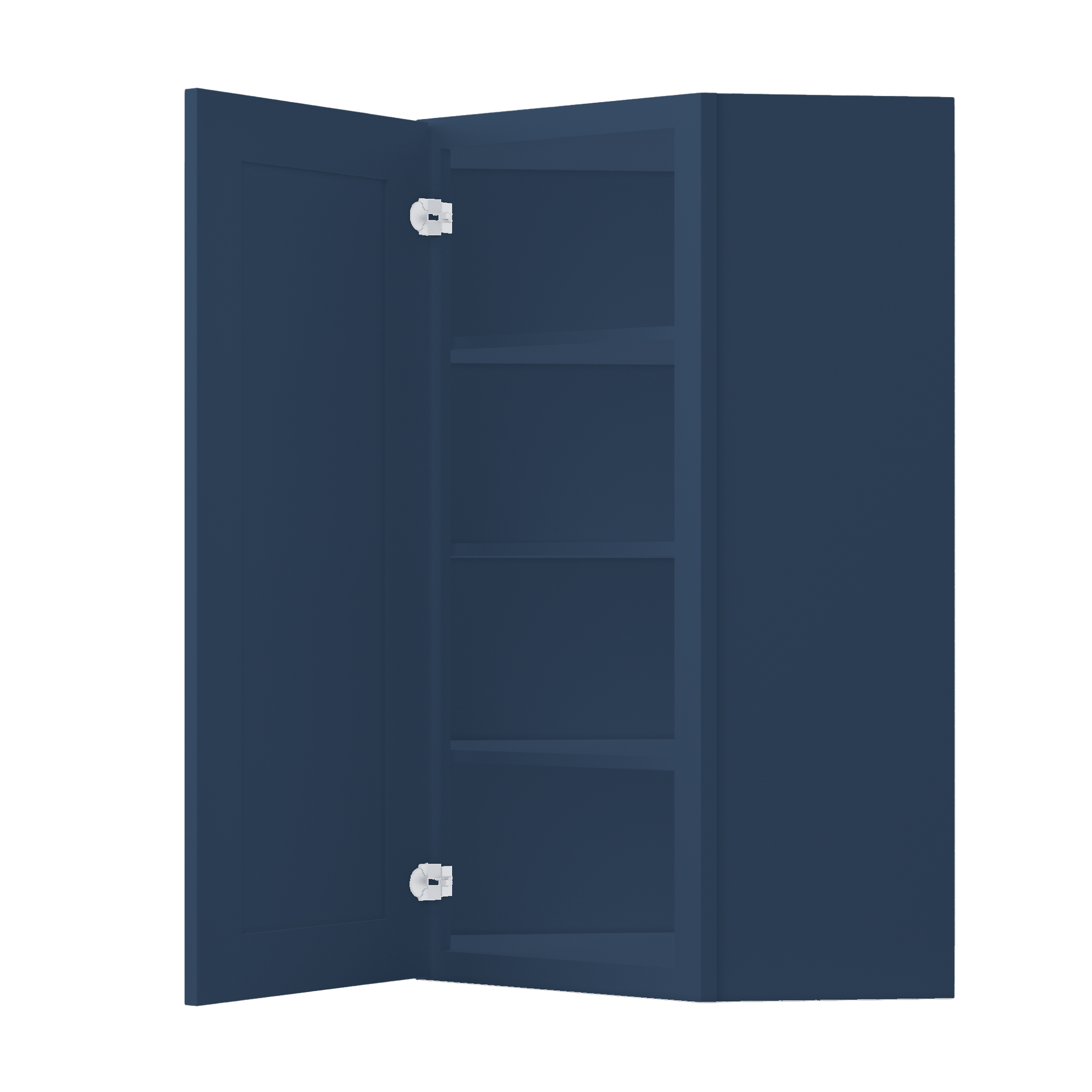 Diagonal Corner Kitchen Cabinet DC2442 Danbury Blue LessCare 24 in. width 42 in. height 12 in. depth - Kitchen Cabinets