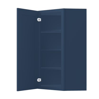 Diagonal Corner Kitchen Cabinet DC2442 Danbury Blue LessCare 24 in. width 42 in. height 12 in. depth - Kitchen Cabinets