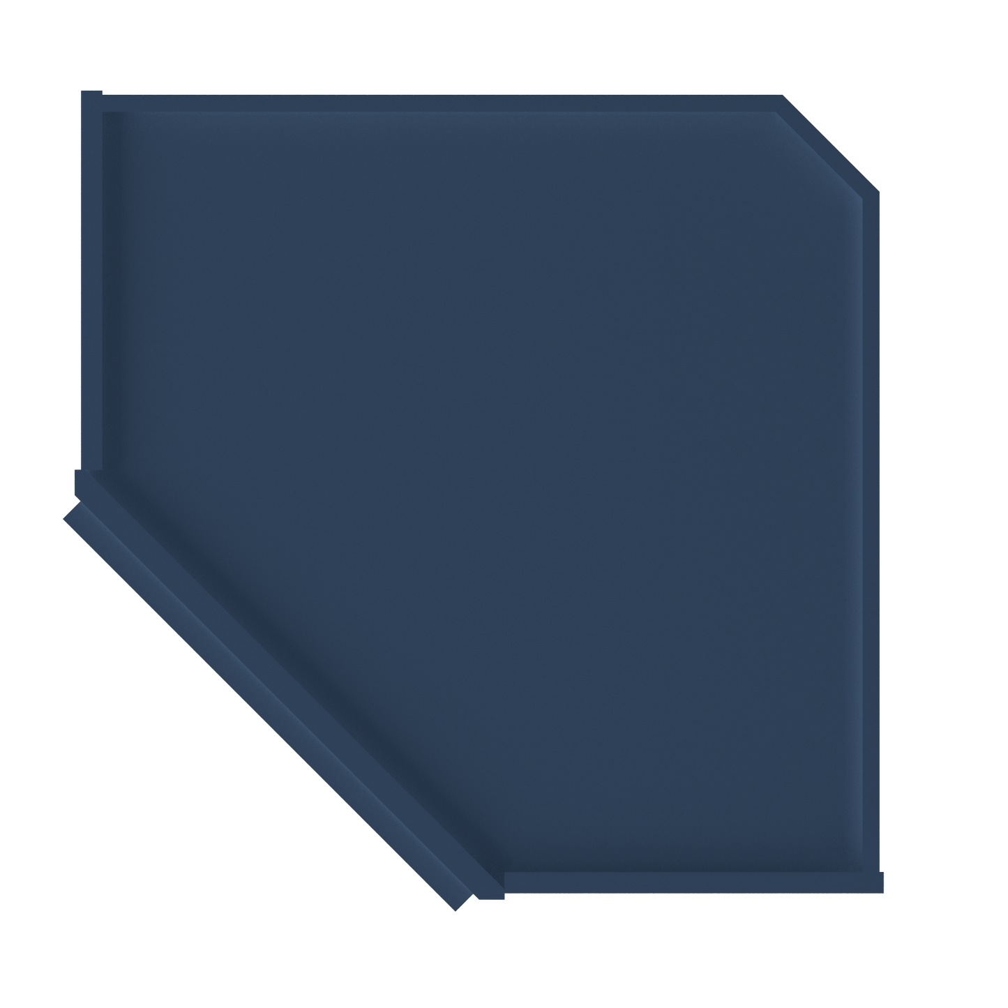 Diagonal Corner Kitchen Cabinet DC2442 Danbury Blue LessCare 24 in. width 42 in. height 12 in. depth - Kitchen Cabinets