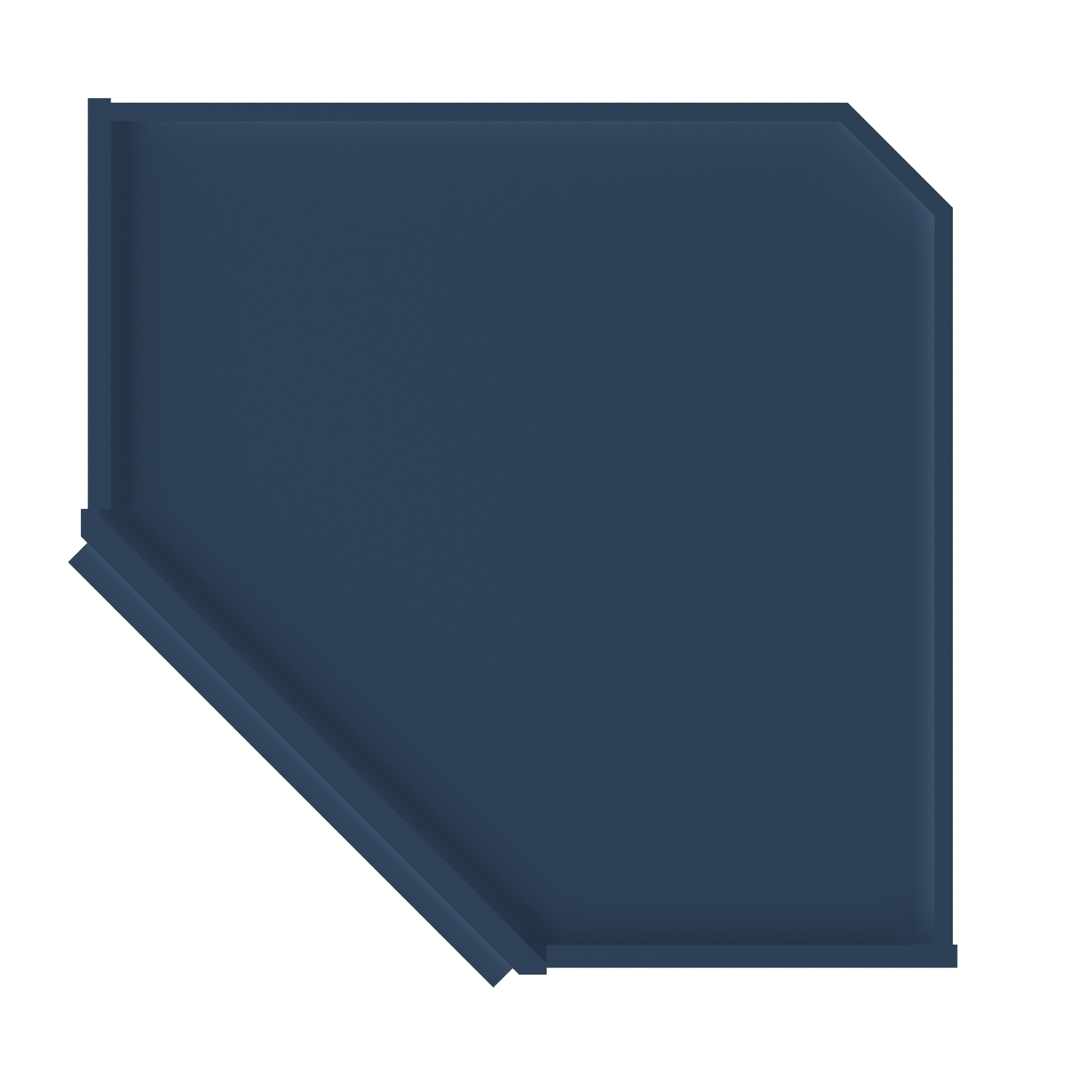 Diagonal Corner Kitchen Cabinet DC2442 Danbury Blue LessCare 24 in. width 42 in. height 12 in. depth - Kitchen Cabinets