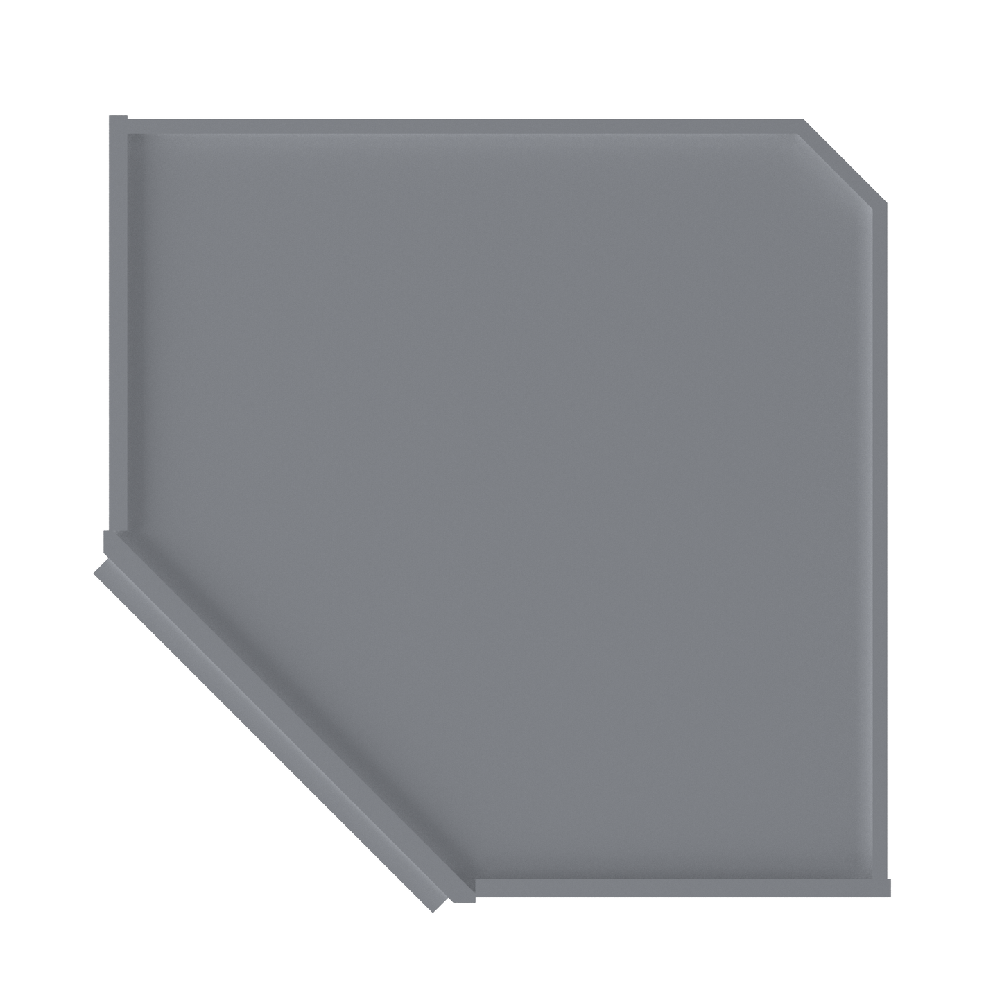 Diagonal Corner Kitchen Cabinet DC2736 Colonial Gray LessCare 27 in. width 36 in. height 15 in. depth - Kitchen Cabinets