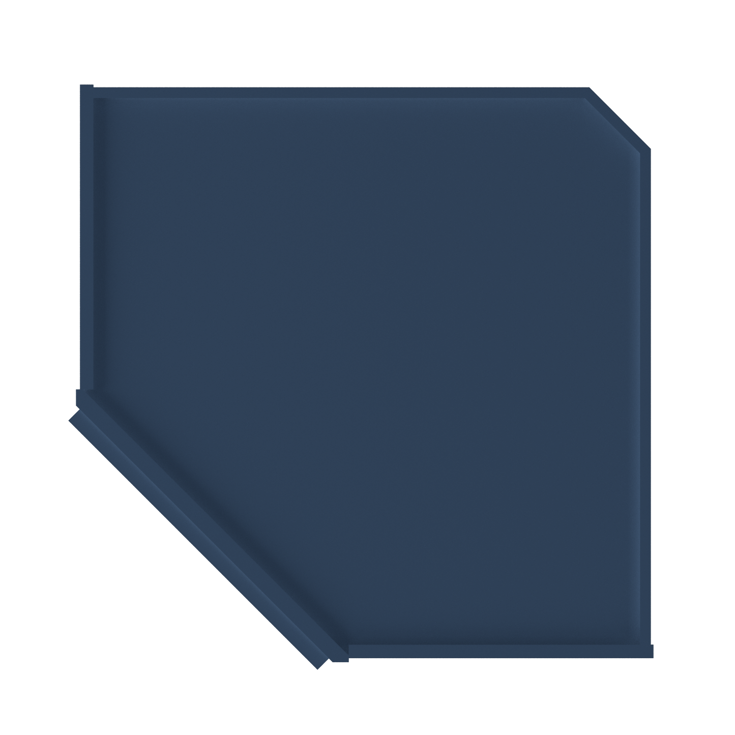 Diagonal Corner Kitchen Cabinet DC2736 Danbury Blue LessCare 27 in. width 36 in. height 15 in. depth - Kitchen Cabinets