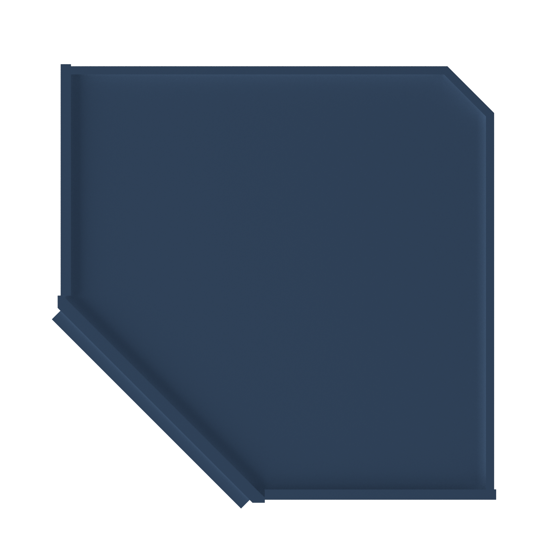 Diagonal Corner Kitchen Cabinet DC2736 Danbury Blue LessCare 27 in. width 36 in. height 15 in. depth - Kitchen Cabinets