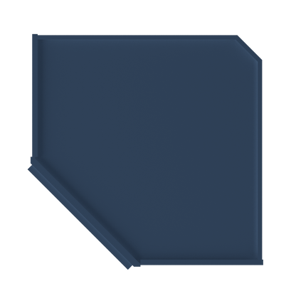 Diagonal Corner Kitchen Cabinet DC2736 Danbury Blue LessCare 27 in. width 36 in. height 15 in. depth - Kitchen Cabinets