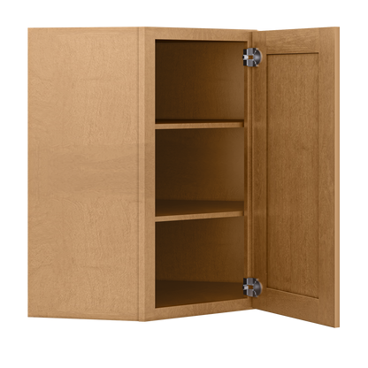 Diagonal Corner Kitchen Cabinet DC2736 Shaker Toffee 27 in. width 36 in. height 15 in. depth - Kitchen Cabinets