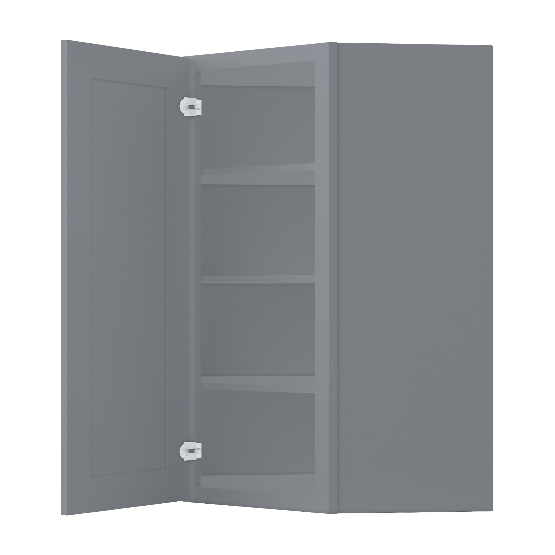 Diagonal Corner Kitchen Cabinet DC2742 Colonial Gray LessCare 27 in. width 42 in. height 15 in. depth - Kitchen Cabinets