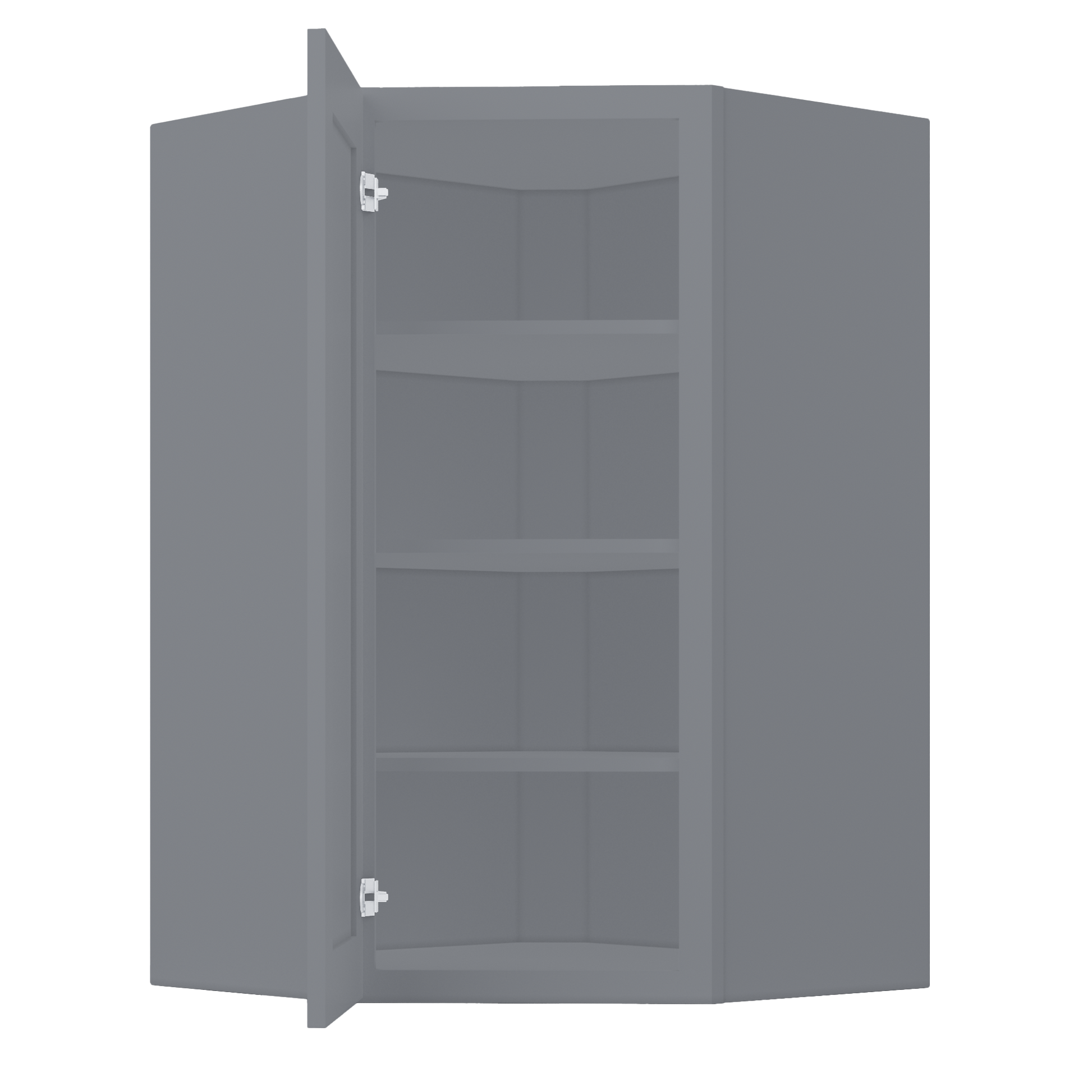 Diagonal Corner Kitchen Cabinet DC2742 Colonial Gray LessCare 27 in. width 42 in. height 15 in. depth - Kitchen Cabinets