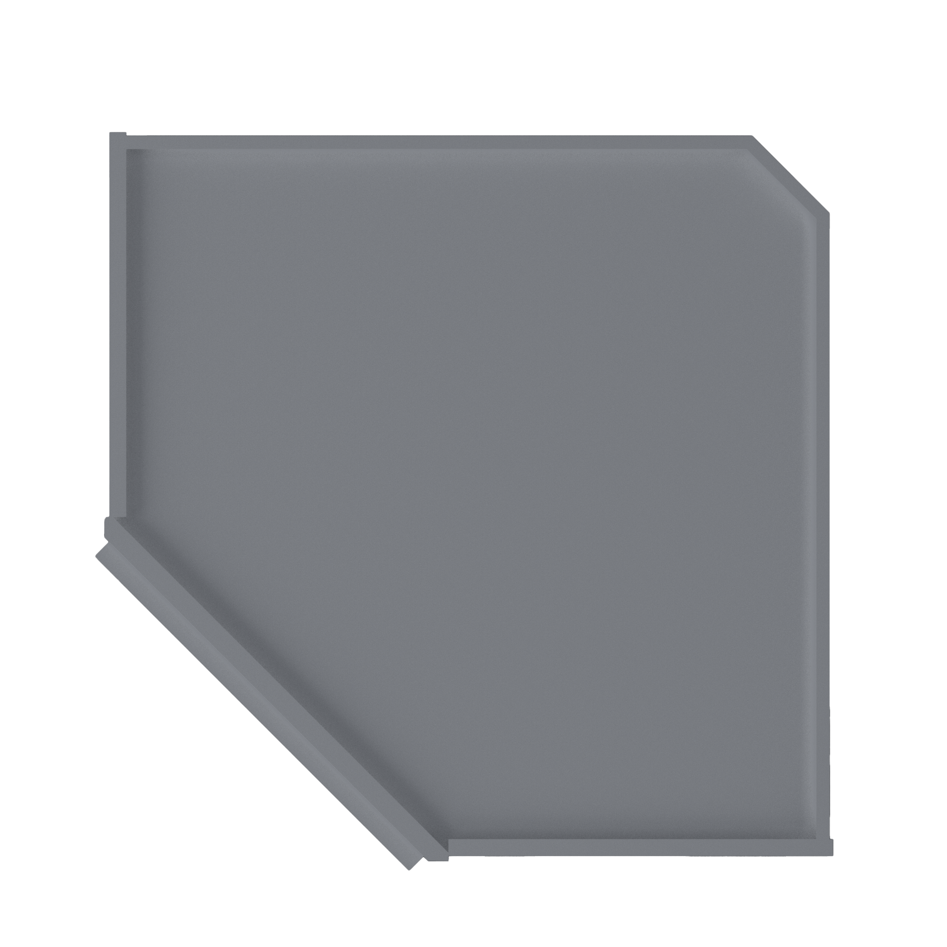 Diagonal Corner Kitchen Cabinet DC2742 Colonial Gray LessCare 27 in. width 42 in. height 15 in. depth - Kitchen Cabinets