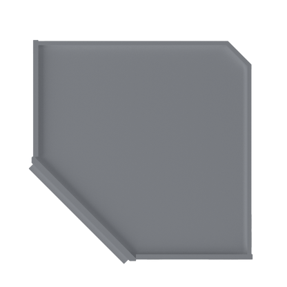 Diagonal Corner Kitchen Cabinet DC2742 Colonial Gray LessCare 27 in. width 42 in. height 15 in. depth - Kitchen Cabinets