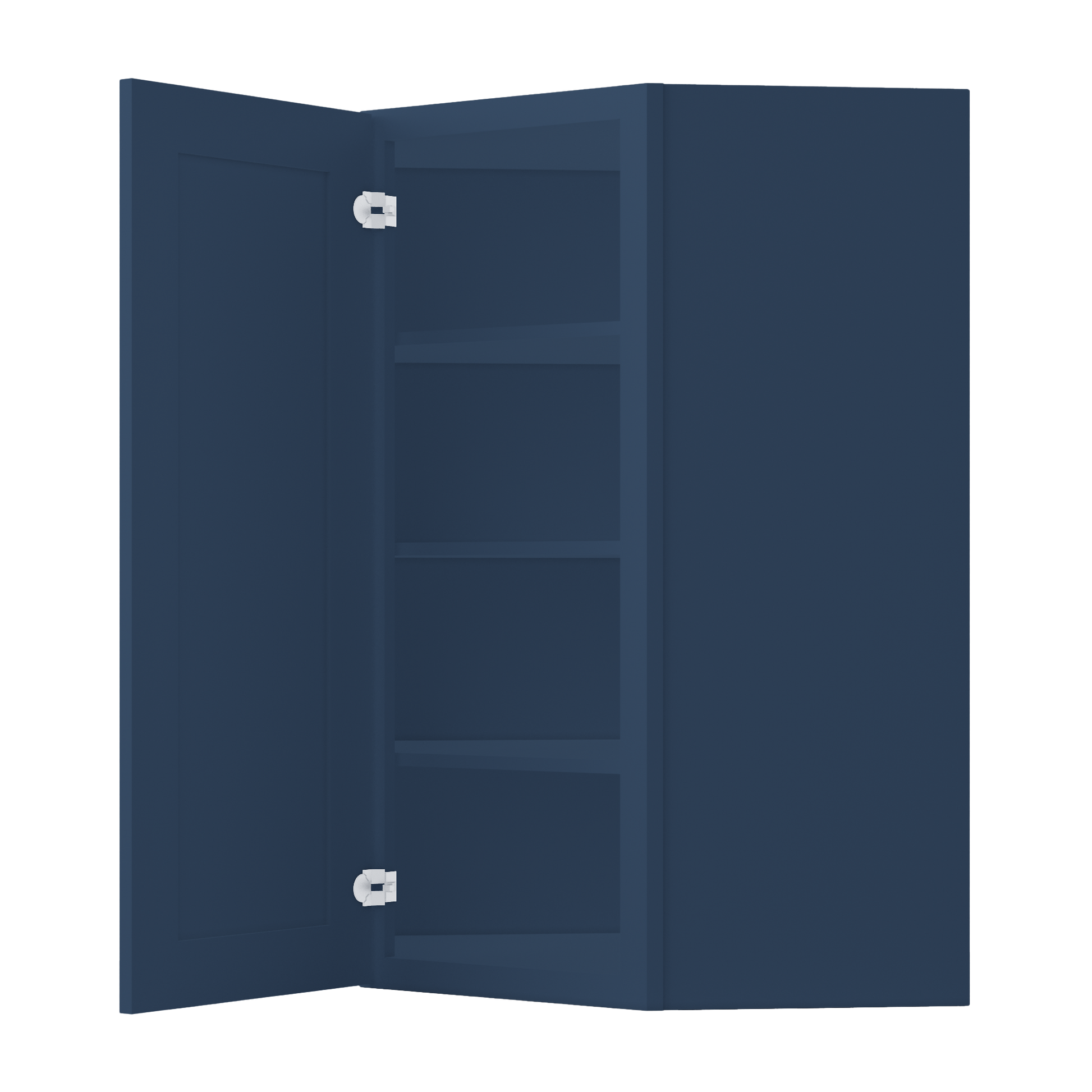 Diagonal Corner Kitchen Cabinet DC2742 Danbury Blue LessCare 27 in. width 42 in. height 15 in. depth - Kitchen Cabinets