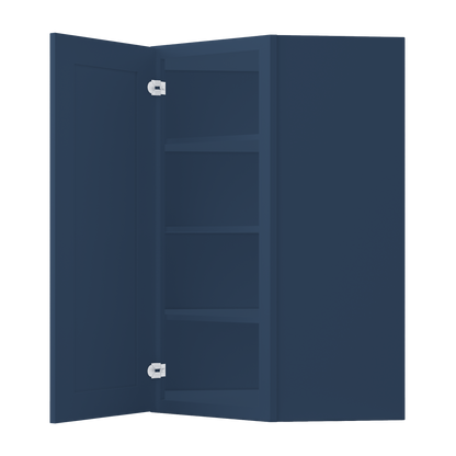 Diagonal Corner Kitchen Cabinet DC2742 Danbury Blue LessCare 27 in. width 42 in. height 15 in. depth - Kitchen Cabinets