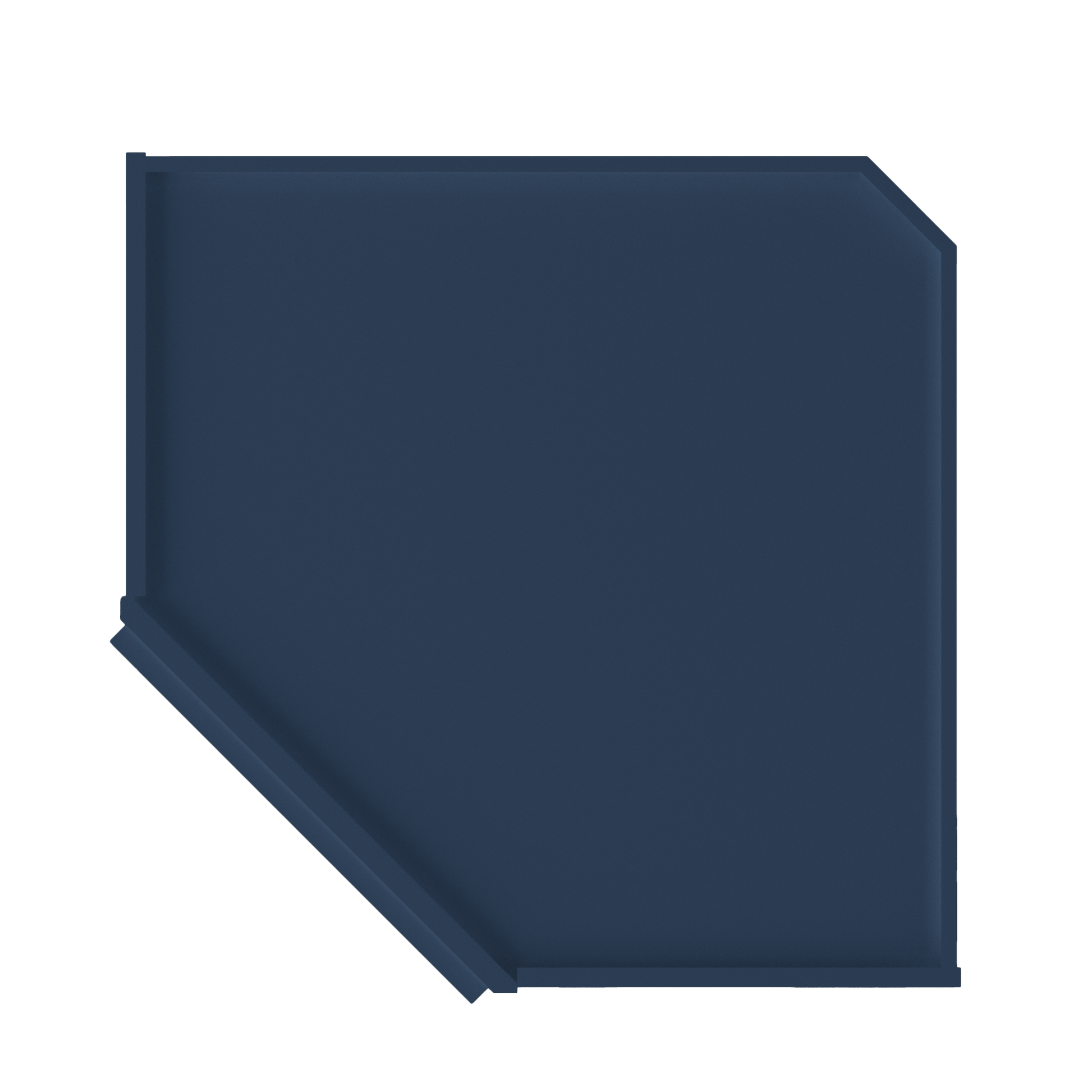 Diagonal Corner Kitchen Cabinet DC2742 Danbury Blue LessCare 27 in. width 42 in. height 15 in. depth - Kitchen Cabinets