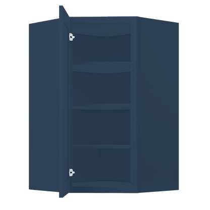 Diagonal Corner Kitchen Cabinet DC2742 Danbury Blue LessCare 27 in. width 42 in. height 15 in. depth - Kitchen Cabinets