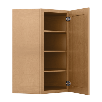 Diagonal Corner Kitchen Cabinet DC2742 Shaker Toffee 27 in. width 42 in. height 15 in. depth - Kitchen Cabinets