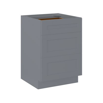 Drawer Base Kitchen Cabinet DB24 Colonial Gray LessCare 24 in. width 34.5 in. height 24 in. depth - Kitchen Cabinets
