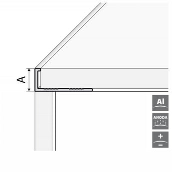 Gold Edge Trim Jolly 3/8 in. by 8 ft. Aluminum L Angle Edging for Wall or Floor Tile