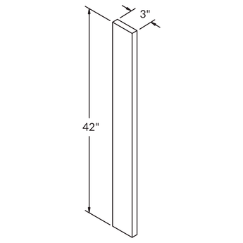 Straight Filler F342 Milan Pearl LessCare 3 in. width 42 in. height