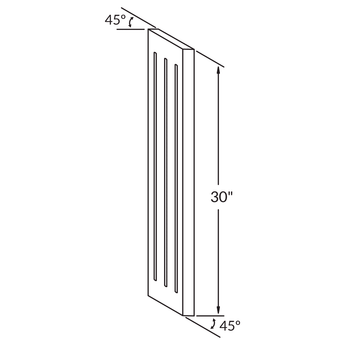 Angle Fluted Filler F530A45 Milan Slate LessCare 3 in. width 30 in. height