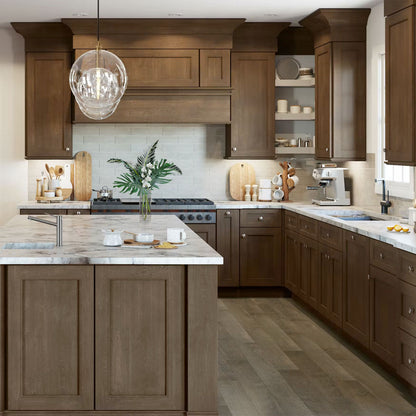 Fabuwood Allure Fusion Kona Recessed Panel Brown Door Sample - Kitchen Cabinets