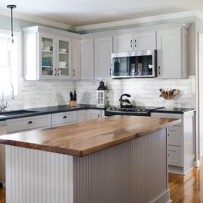 Fabuwood Allure Fusion Nickel Recessed Panel Grey Door Sample - Kitchen Cabinets