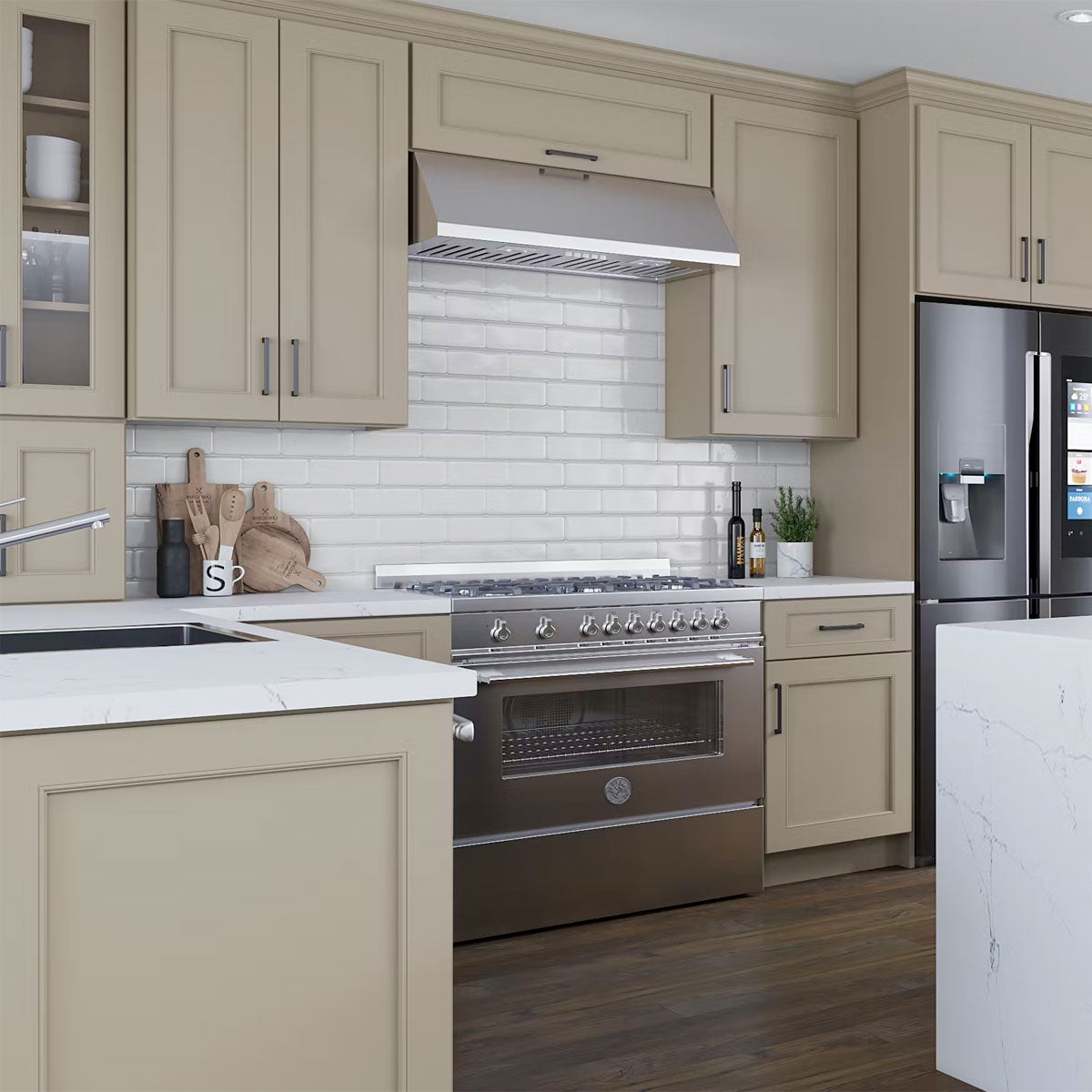 Fabuwood Allure Fusion Oyser Recessed Panel Beige Door Sample - Kitchen Cabinets