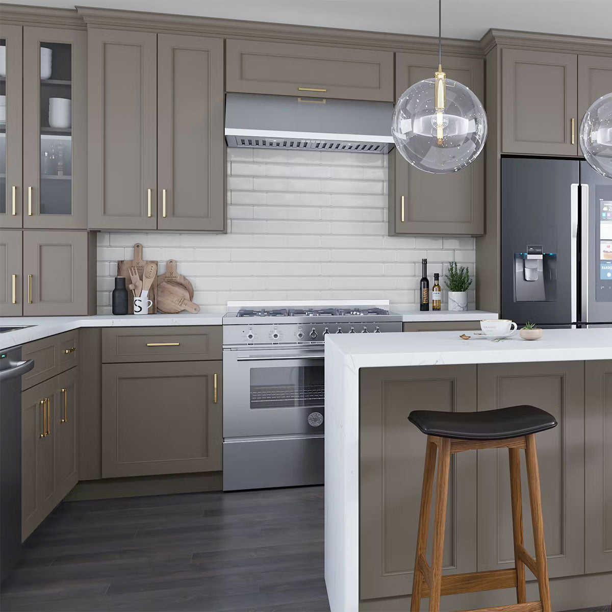 Fabuwood Allure Fusion Stone Recessed Panel Grey Door Sample - Kitchen Cabinets