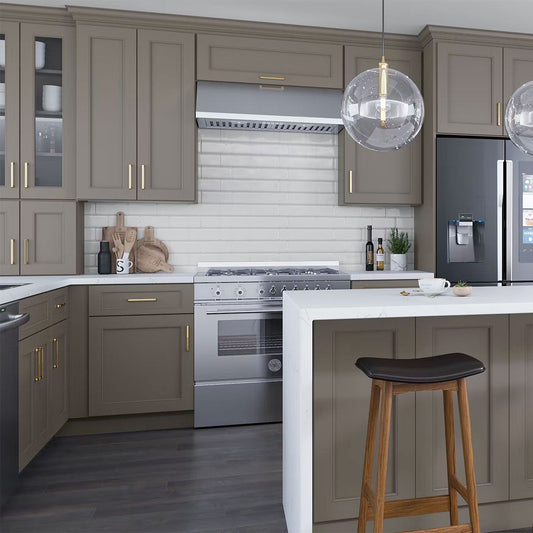 Fabuwood Allure Fusion Stone Recessed Panel Grey Door Sample - Kitchen Cabinets