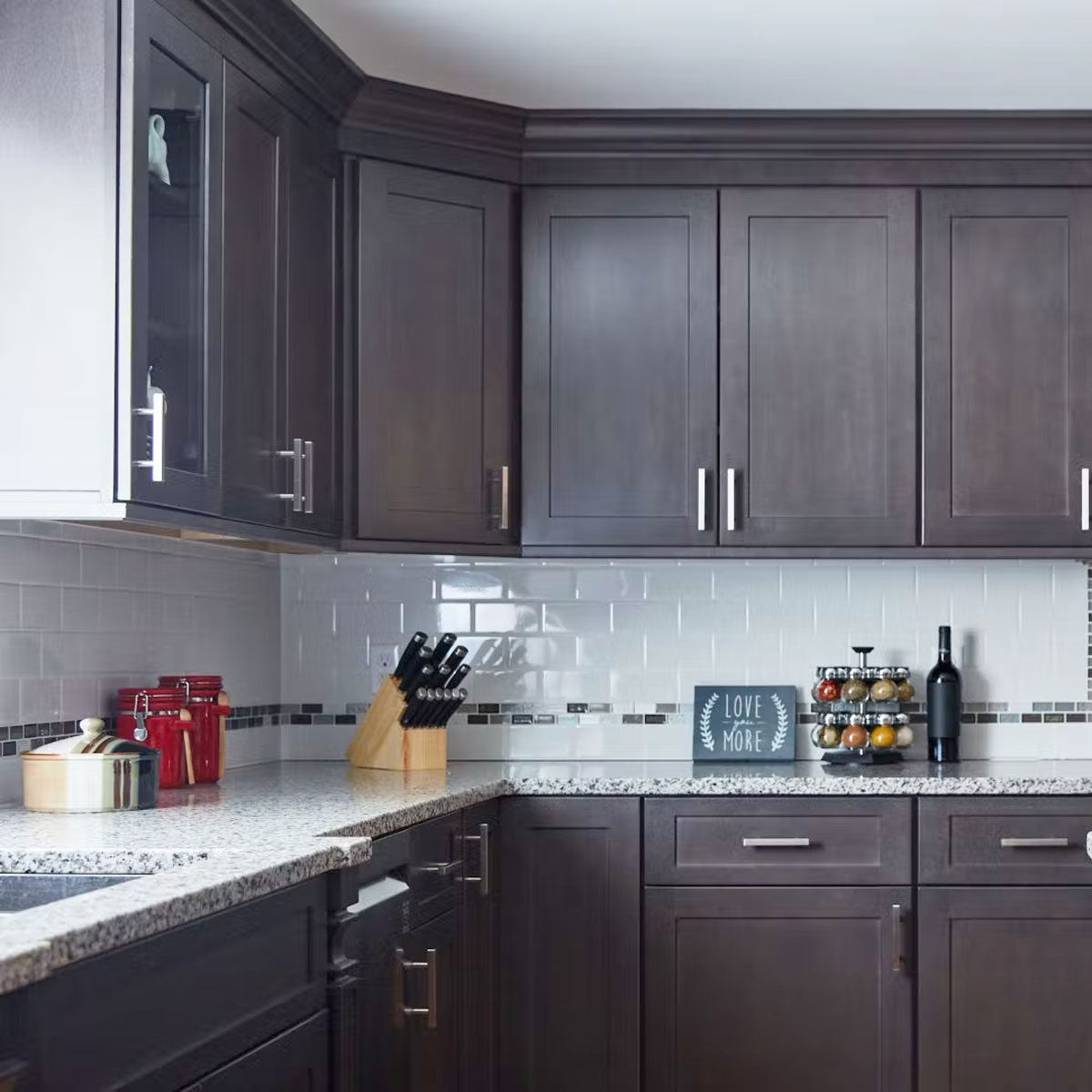 Fabuwood Allure Galaxy Cobblestone Shaker Grey Door Sample - Kitchen Cabinets