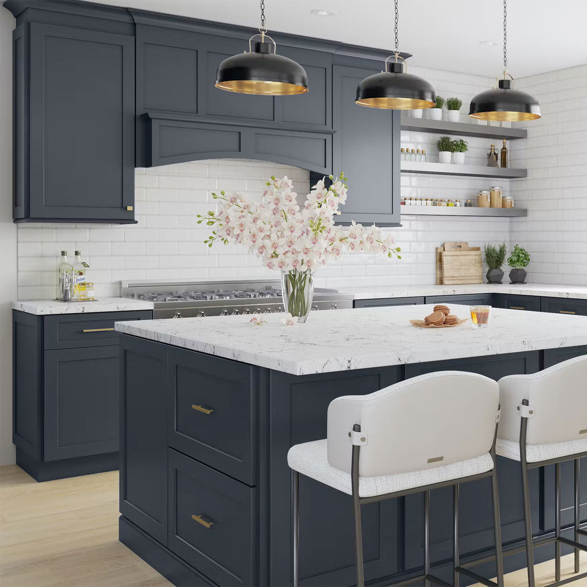 Fabuwood Allure Galaxy Indigo Shaker Blue Door Sample - Kitchen Cabinets