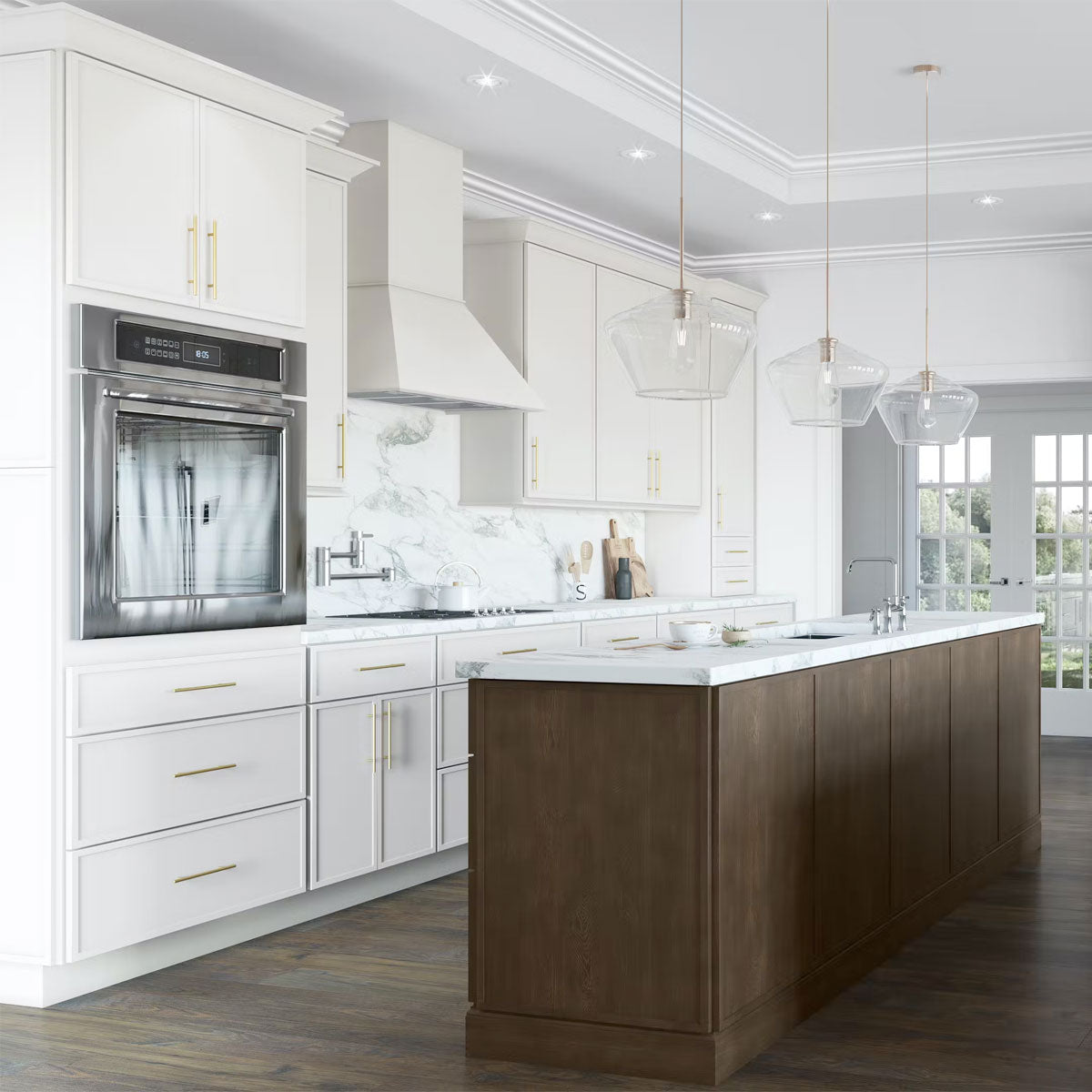 Fabuwood Allure Luna Dove Shaker White Door Sample - Kitchen Cabinets