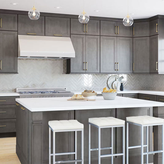 Fabuwood Allure Onyx Cobblestone Recessed Panel Grey Door Sample - Kitchen Cabinets