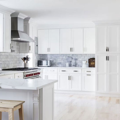 Fabuwood Allure Onyx Frost Recessed Panel White Door Sample - Kitchen Cabinets