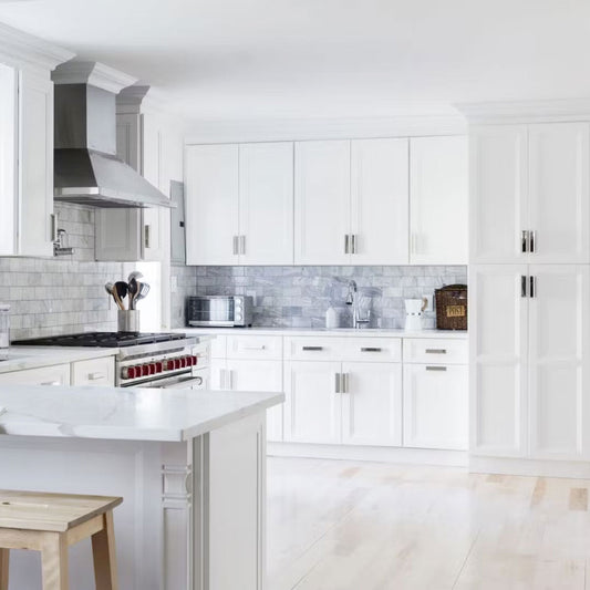 Fabuwood Allure Onyx Frost Recessed Panel White Door Sample - Kitchen Cabinets