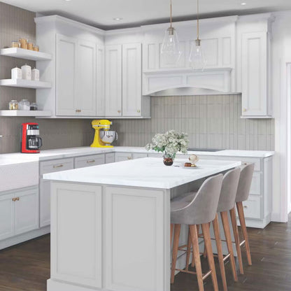 Fabuwood Quest Metro Frost Recessed Panel White Door Sample - Kitchen Cabinets