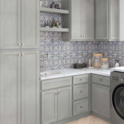 Fabuwood Quest Metro Mist Recessed Panel Grey Door Sample - Kitchen Cabinets