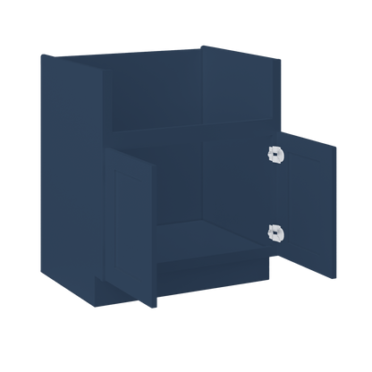 Farmhouse Sink Base Cabinet SBF30 Danbury Blue LessCare 30 in. width - Kitchen Cabinets