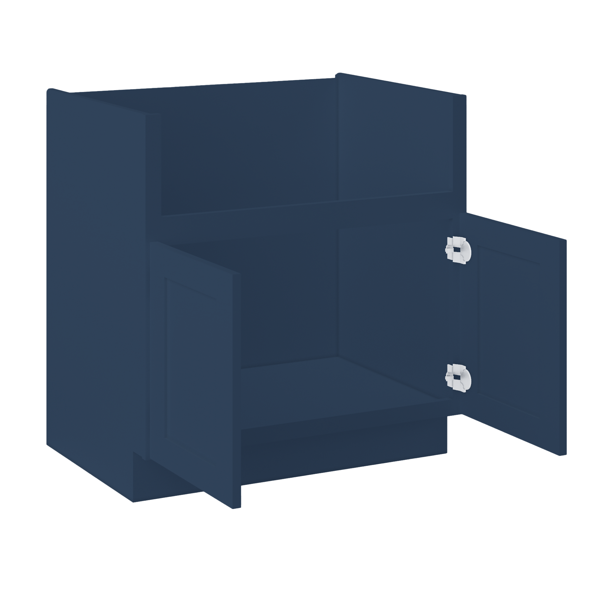 Farmhouse Sink Base Cabinet SBF33 Danbury Blue LessCare 33 in. width - Kitchen Cabinets