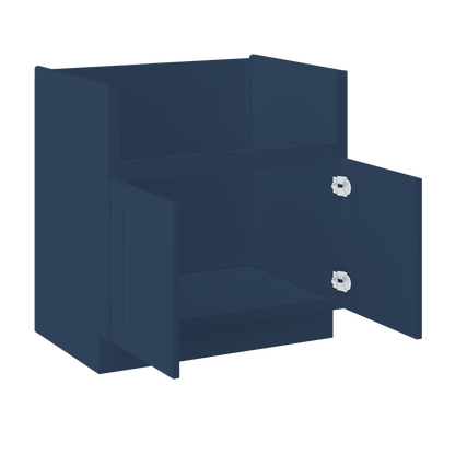 Farmhouse Sink Base Cabinet SBF33 Danbury Blue LessCare 33 in. width - Kitchen Cabinets