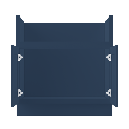 Farmhouse Sink Base Cabinet SBF33 Danbury Blue LessCare 33 in. width - Kitchen Cabinets