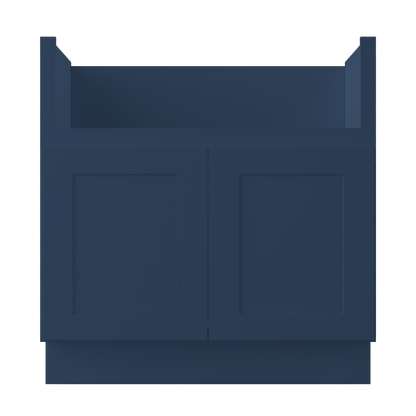Farmhouse Sink Base Cabinet SBF33 Danbury Blue LessCare 33 in. width - Kitchen Cabinets