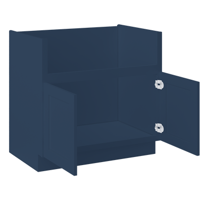 Farmhouse Sink Base Cabinet SBF36 Danbury Blue LessCare 36 in. width - Kitchen Cabinets