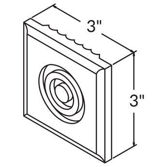 Rosette Molding FFROS3X3 Shaker Toffee LessCare 3 in. width 3 in. height