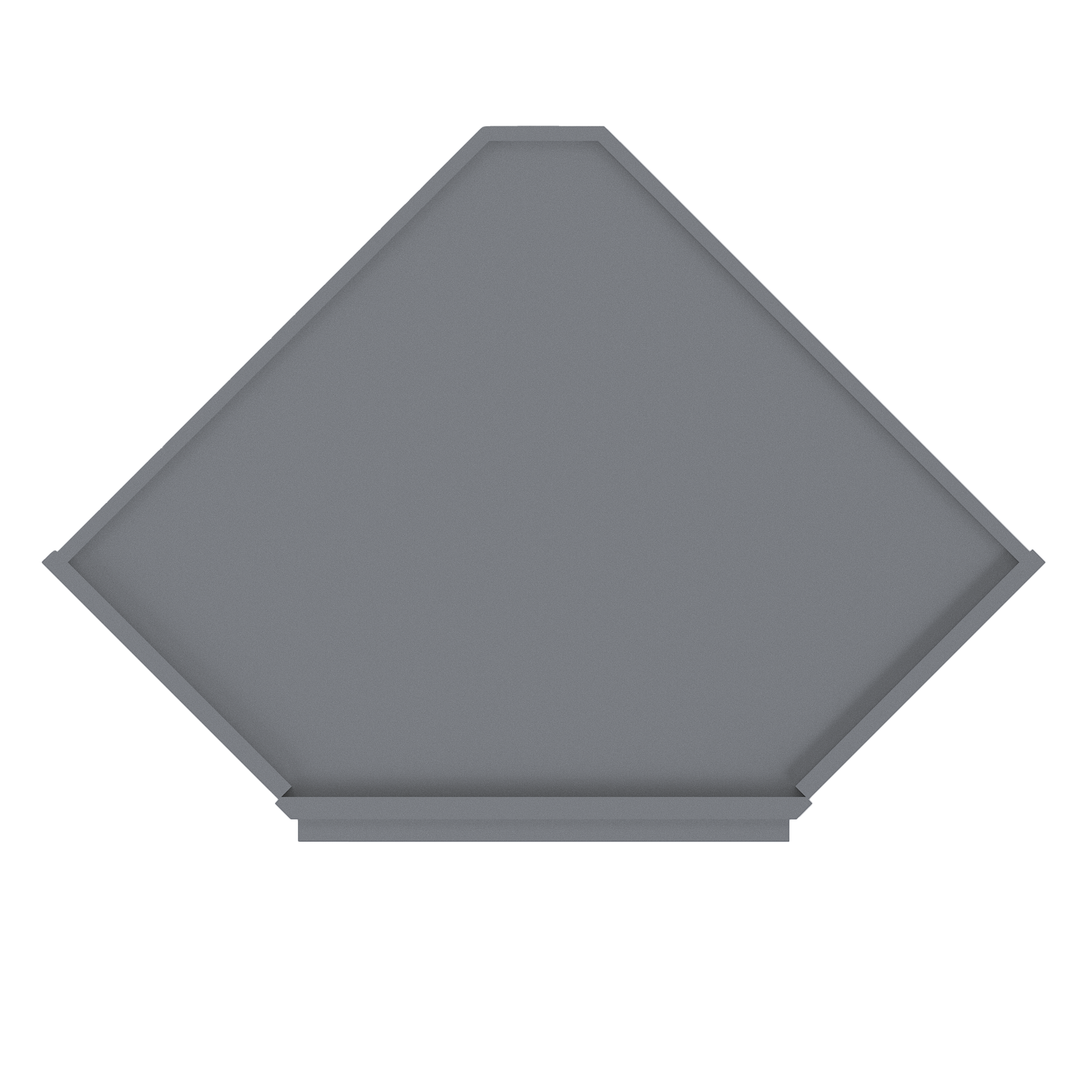 Frosted Glass Diagonal Corner Wall Kitchen Cabinet DCMD2436 Colonial Gray LessCare 24 in. width 36 in. height 12 in.